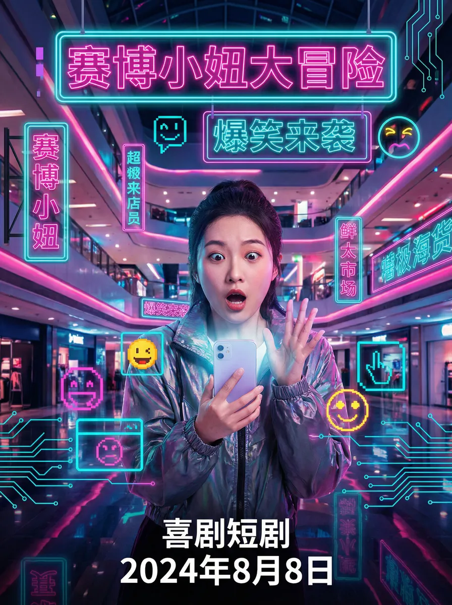 特区爱奴下载 搞笑喜剧短剧 - 赛博小妞大冒险海报